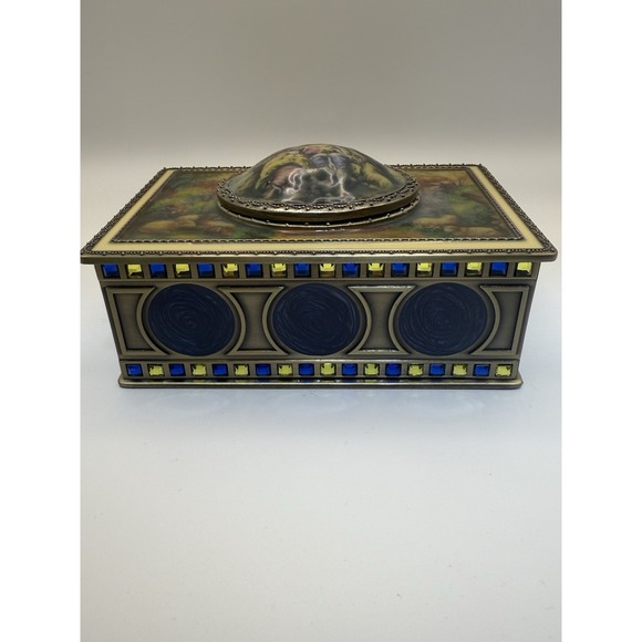 Vtg FSG 2003 Victorian style metal music box wind up humming bird EXCELLENT COND - Picture 4 of 12